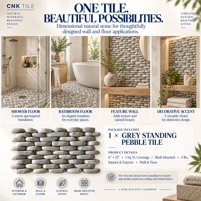 Caillou gris debout CNK Tile