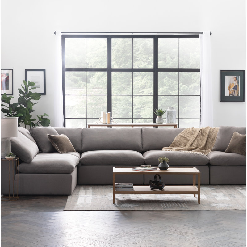 Calana Modular Sectional, Slate, 6 Piece