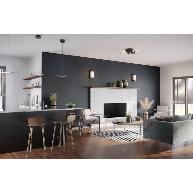Luminaire suspendu DEL moderne, Noir mat