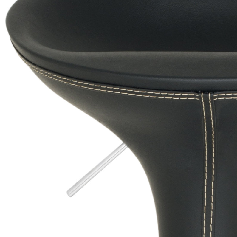 Bunky Swivel Upholstered Counter Stool, Black