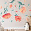 Adhésif décoratif aquarelle fleurs de pêche