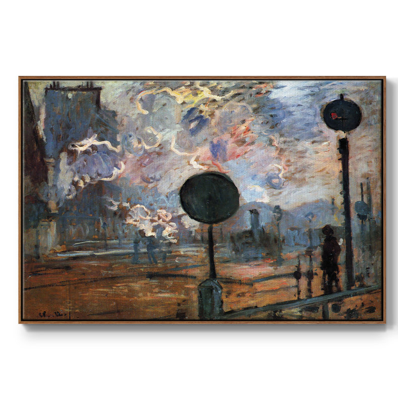 «Out the station Saint», reproduction sur toile, H 37 po x l 25 po x P 2 po, Noyer