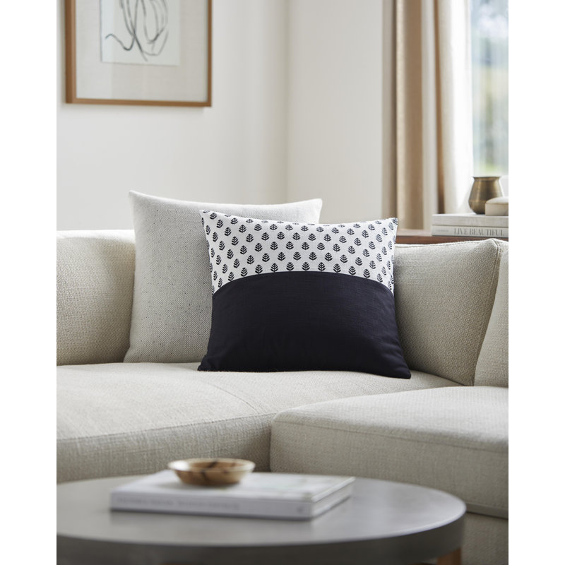 Coussin décoratif en coton, Blanc, 20 po x 20 po, Housse de coussin seulement - sans coussin