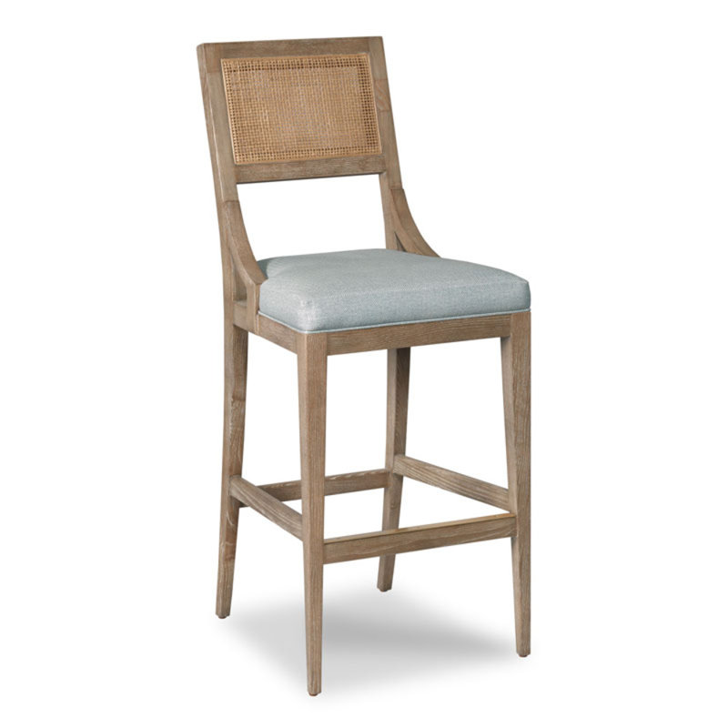 Salvador Upholstered Stool with Solid Wood Frame, Bar Stool (30" Seat Height)