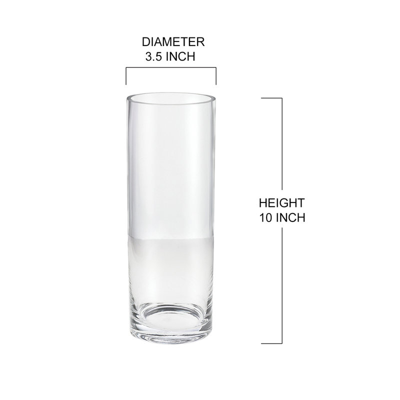 Aiyub Glass Table Vase, 10" H x 4" W x 4" D