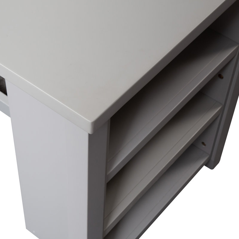 Latour Counter Height Dining Set w/ Upholstered Seats, Gray, 3 Piece