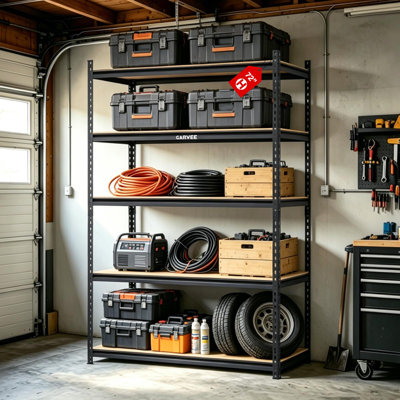 5-Tier Adjustable Storage Shelving Unit – 72"x48"x24" Heavy Duty Metal Shelves for Garage Pantry