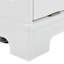 Îlot de cuisine cannelé avec armoire de rangement pour poubelle, prise de courant, 5 roulettes, 3 tiroirs, 3 supports latéraux ouverts pour poubelle de 10 gallons-1462809666