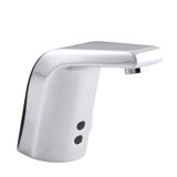 Sculpted Single-Hole Touchless Ac-Powered Commercial Bathroom Sink Faucet with Insight Technology, Temperature Mixer and 5-3/4" Spout