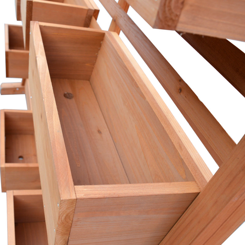 Cypress Wood Vertical Garden Planter Wall with 8 Boxes