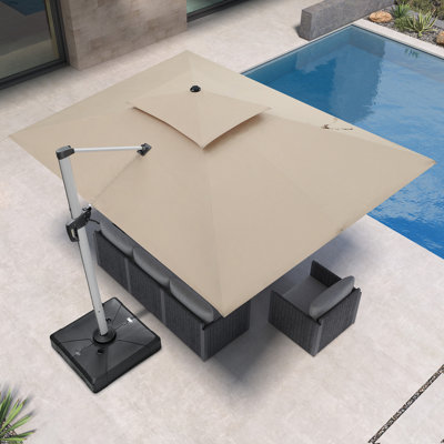 Large Cantilever Umbrella Outdoor Square Wood Umbrellas Offset Umbrella Heavy Duty Sun Umbrellas