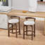 Ensemble de 2 tabourets de comptoir pivotants pour îlot de cuisine - Chaises de bar modernes de style Mid-Century avec dossier, assise de 26 pouces de hauteur, structure en bois massif et revêtement en lin doux