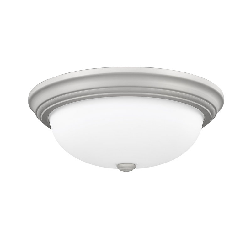 Plafonnier encastré 3 lumières 15 po Andreya, Nickel satiné