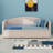Daybed With Extended Pop Up Trundle, Upholstered Sofa Bed Daybed, Space-Saving To Design For Guest Room, Velvet-2047455168