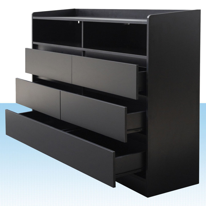 Gaio 51.2 " W 6 - Drawer Dresser, Black