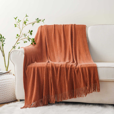Throw Blanket For Couch, Soft Chenille Knit Throws With Tassels For Home Decor, Green Throws For Couch Cover, 60"X80"