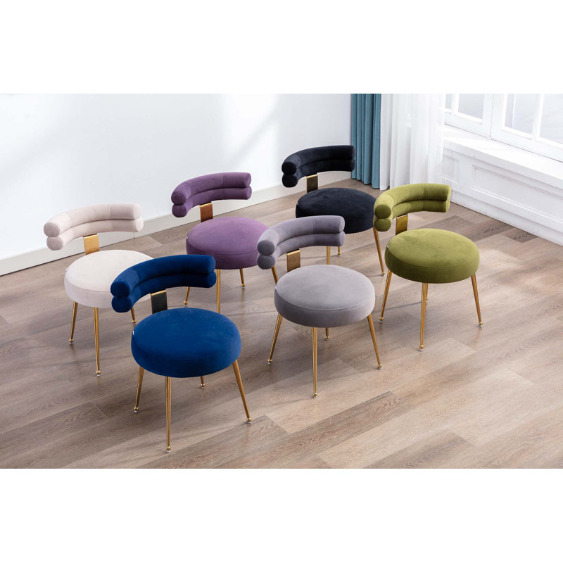 Chaise de salle à manger de loisirs 2 pièces / ensemble, Velours noir