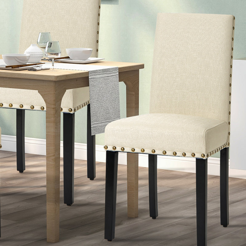 Dominik 45cm H Linen Upholstered Side Chair, Beige