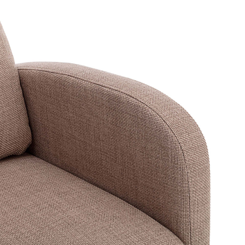 Chaise berçante Jonnita, Tissu en polyester brun clair
