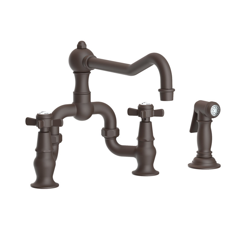 Fairfield Kitchen Bridge Faucet with Side Spray, Oil Rubbed Bronze
