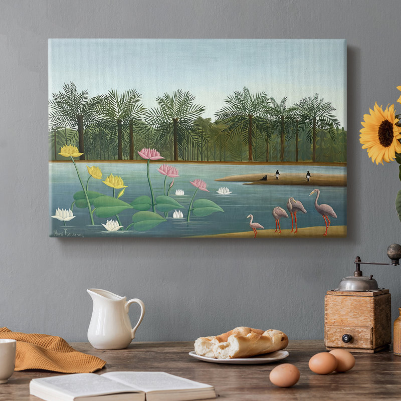 Les flamants roses - Henri Rousseau - Toile tendue avec châssis - 1907, 12 x 18