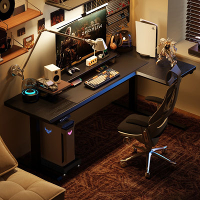 Electric height-adjustable desk corner desk solid wood desk