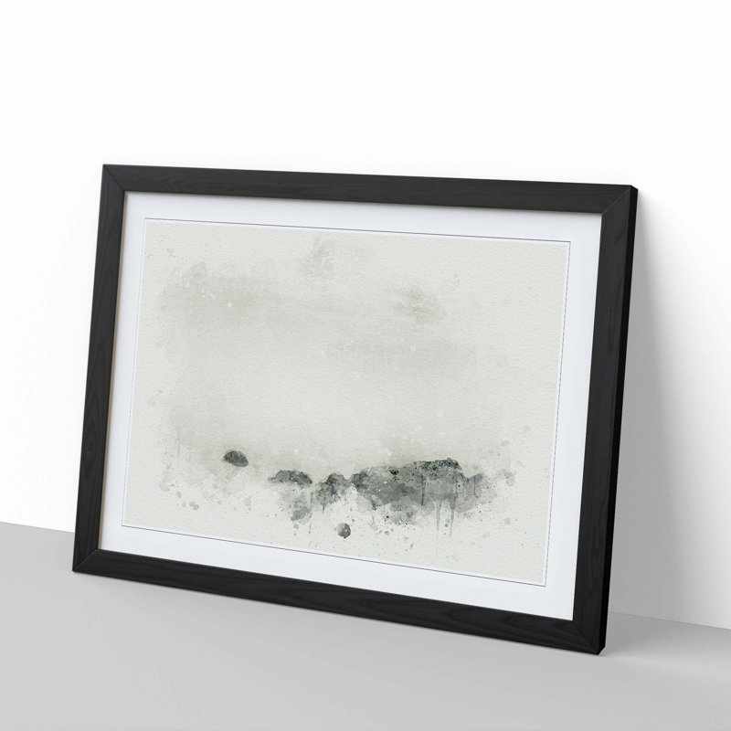 Seascape in Sri Lanka in Abstract - Picture Frame Graphic Art Print, 50cm H x 76cm W x 2cm D, Black