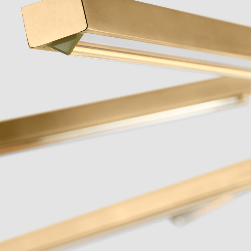 Sean Lavin Cityscape 8-light Medium Flush in Bronze with Crystal shade, 5.1" H x 60.3" W x 60.3" D, Antique Brass
