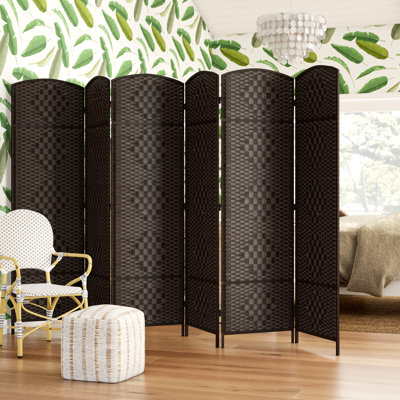 Waller Room Divider 6ft Weave Fiber Folding privacy screens Freestanding Dual-Hingers by Bay Isle Home