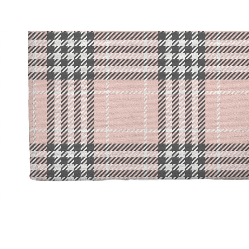 Christopher's Plaid Kids Play Mat, Rectangle 3' x 5', Pink