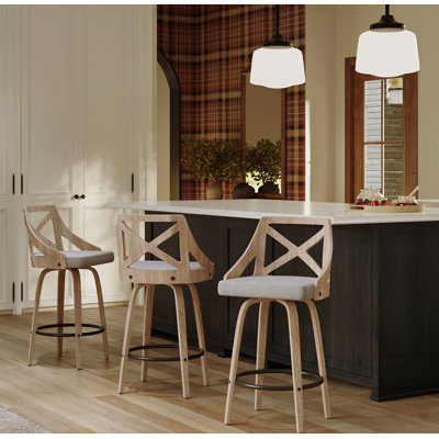 Dannie Swivel Upholstered Counter Stool