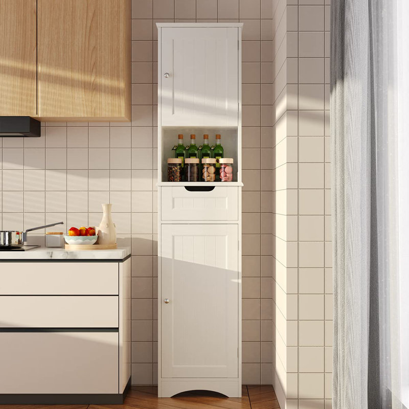 Armoire de rangement haute 67 po H, Blanc