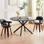 Table noire 47,27 po avec support en métal, stable et tendance, base ronde facile à installer, 47,27 po, stable, noir