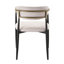 Chaise d'appoint beige en lin et finition noire, ensemble de 2-459476284