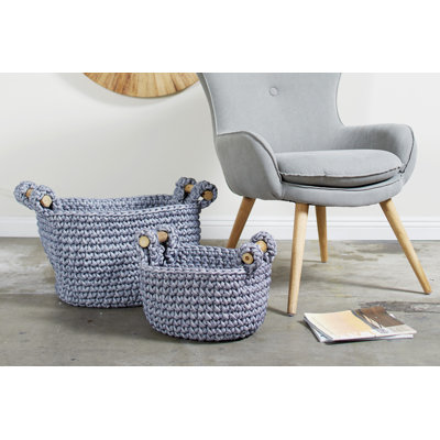 Ensemble de 2 paniers ronds en tissu
