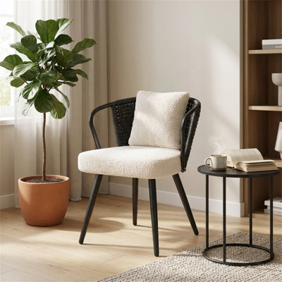 Set of 4 Modern Rattan Dining Chairs