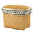 Geometric Trim Brown Multi Rectangular Basket Planters Of 2 Cement For Indoors Or Outdoors Use, L:10.4X8.7X7.9 S:7.3X5.5X5.9 Inches, 12.1 Lbs Decor,