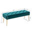 Banc polyvalent en velours capitonné avec pieds en métal doré Aghvarth -320106688