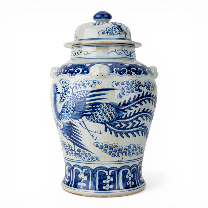 Phoenix Handmade Porcelain Ginger Jar