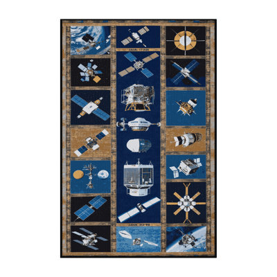 Tapis bleu lavable à la machine