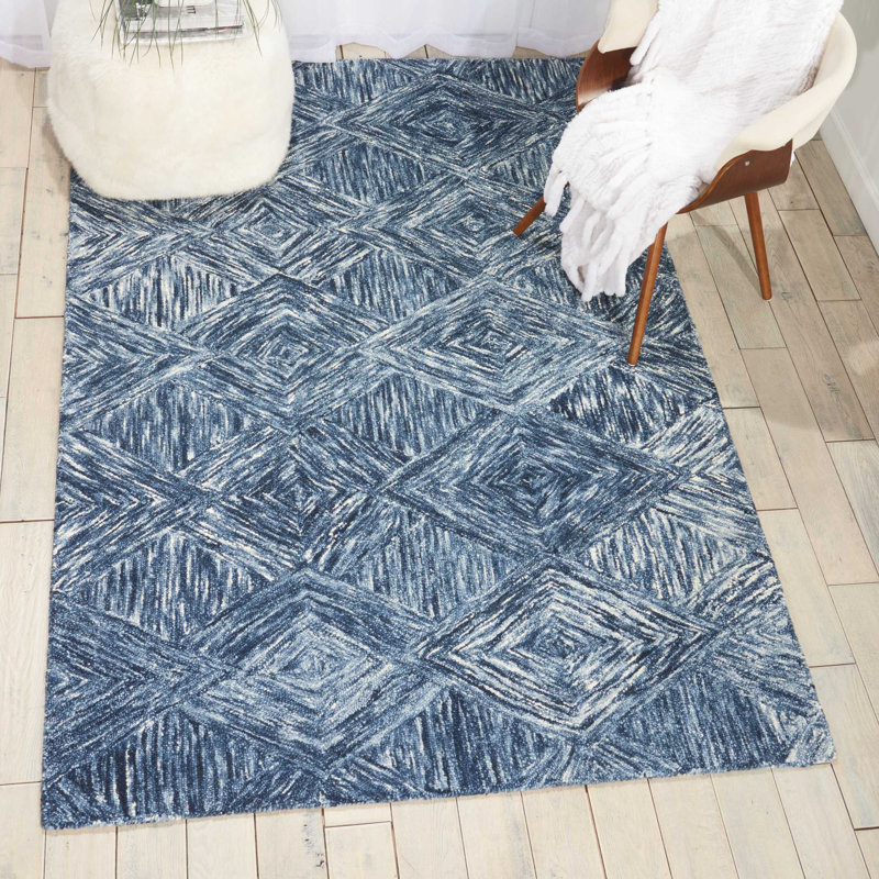 Tapis bohémien en denim Jodie, Rectangle 3 pi 9 po x 5 pi 9 po