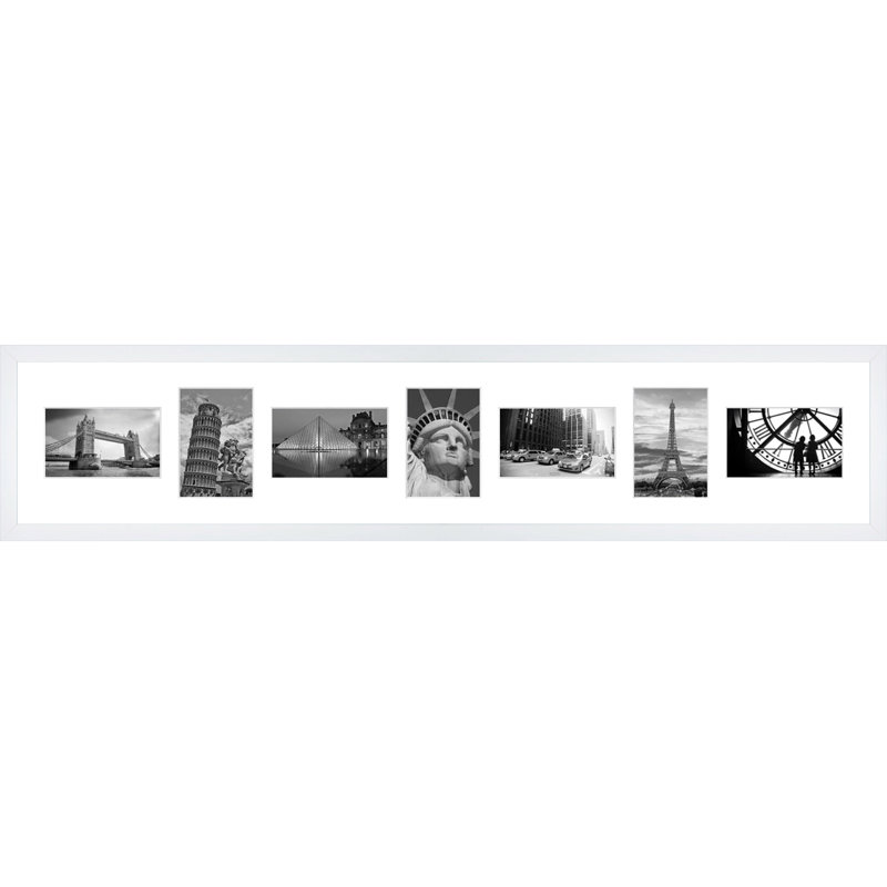 Lateefa Wood Picture Frame with Mat, White