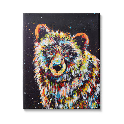 Art moderne sur toile, "Modern Bear Urban Strokes" par Jen Seeley