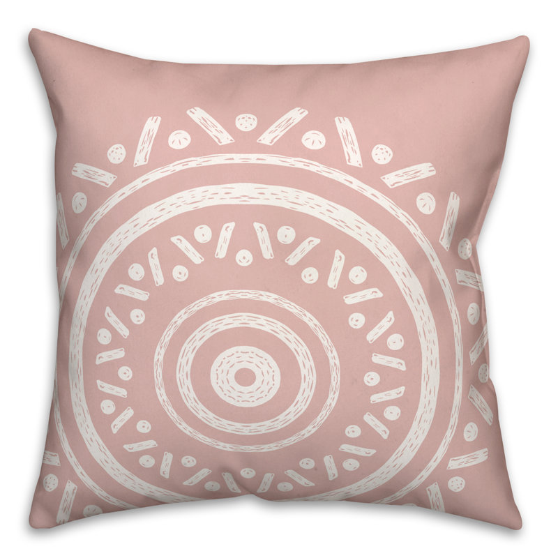  Coussin intérieur / extérieur Medallion, Rose, 20 po x 20 po
