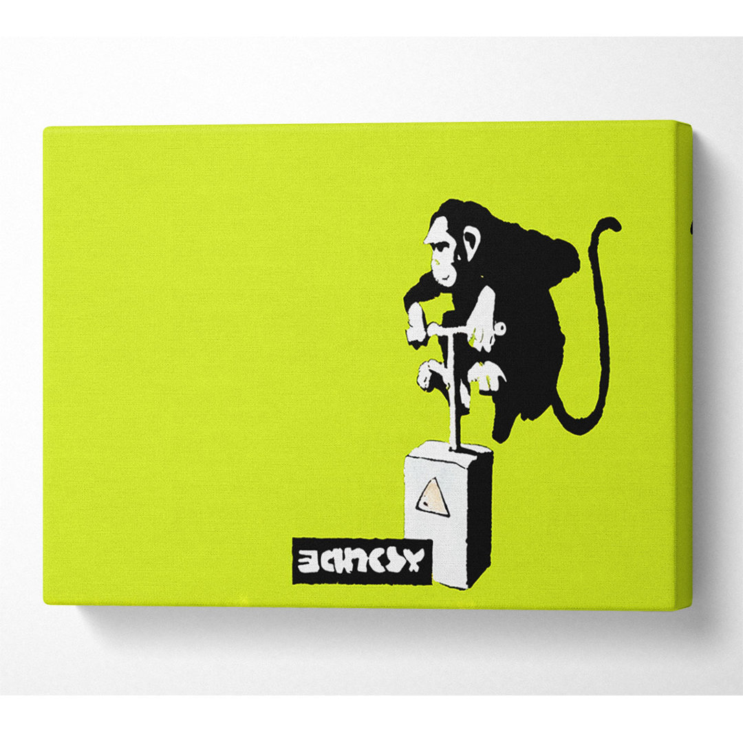 Monkey Detonator Lime - Leinwand Wrapped Kunstdrucke