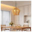 Suspension bohème en corde de chanvre de 43 cm (17 po), luminaire suspendu artisanal de style campagnard avec hauteur réglable, finition naturelle pour îlot de cuisine ou salle à manger (ampoule non incluse)