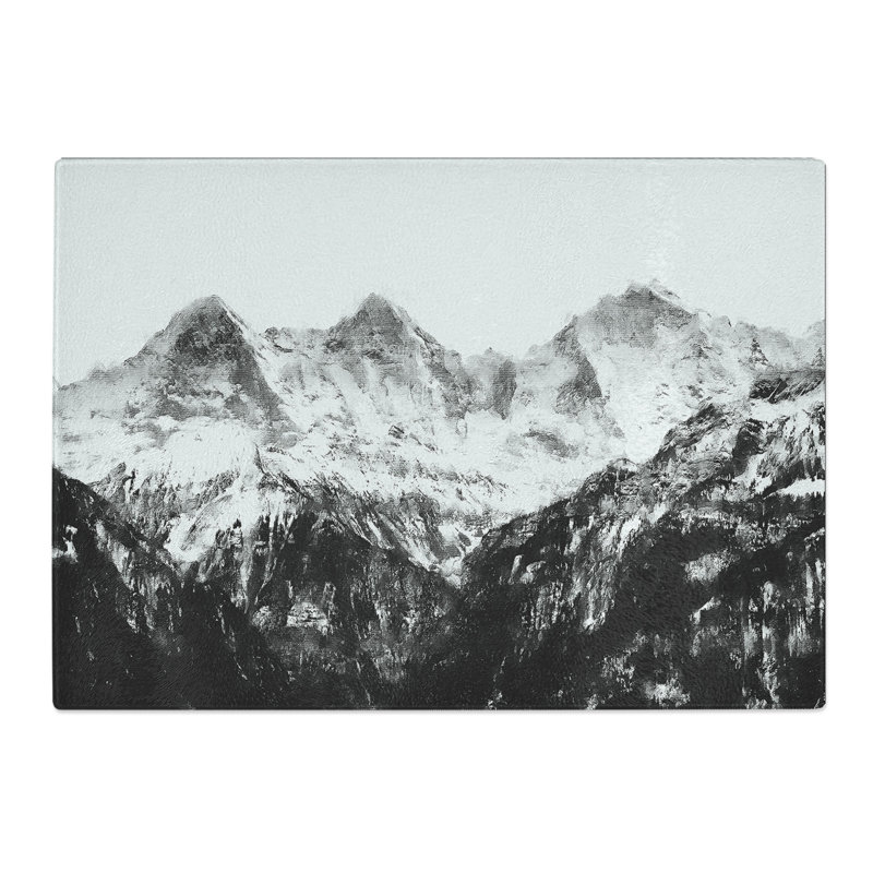 Tempered Glass Mountain in Switzerland Chopping Board, 20 cm x 28.5 cm