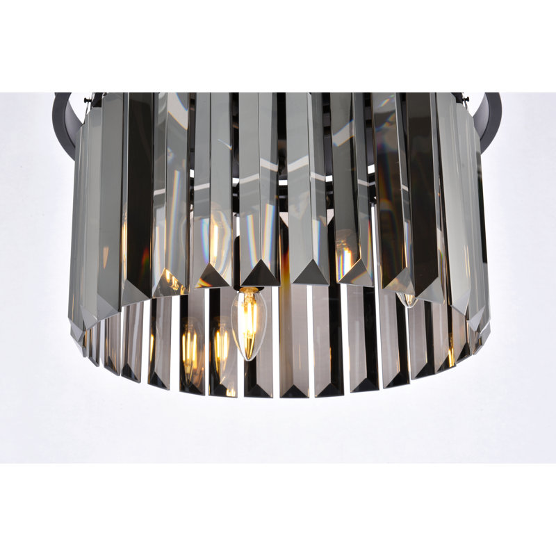 Yazmin Flush Mount, Gray, Matte Black