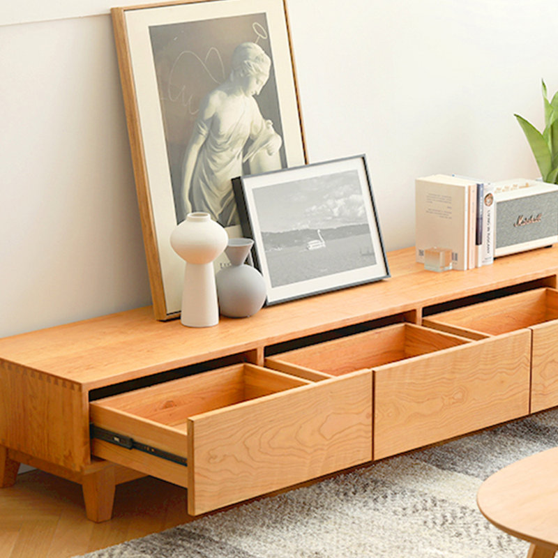 Modern simple solid wood home TV cabinet, 70.87"