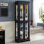Vitrine lumineuse en verre avec cadre en bois-1659841820